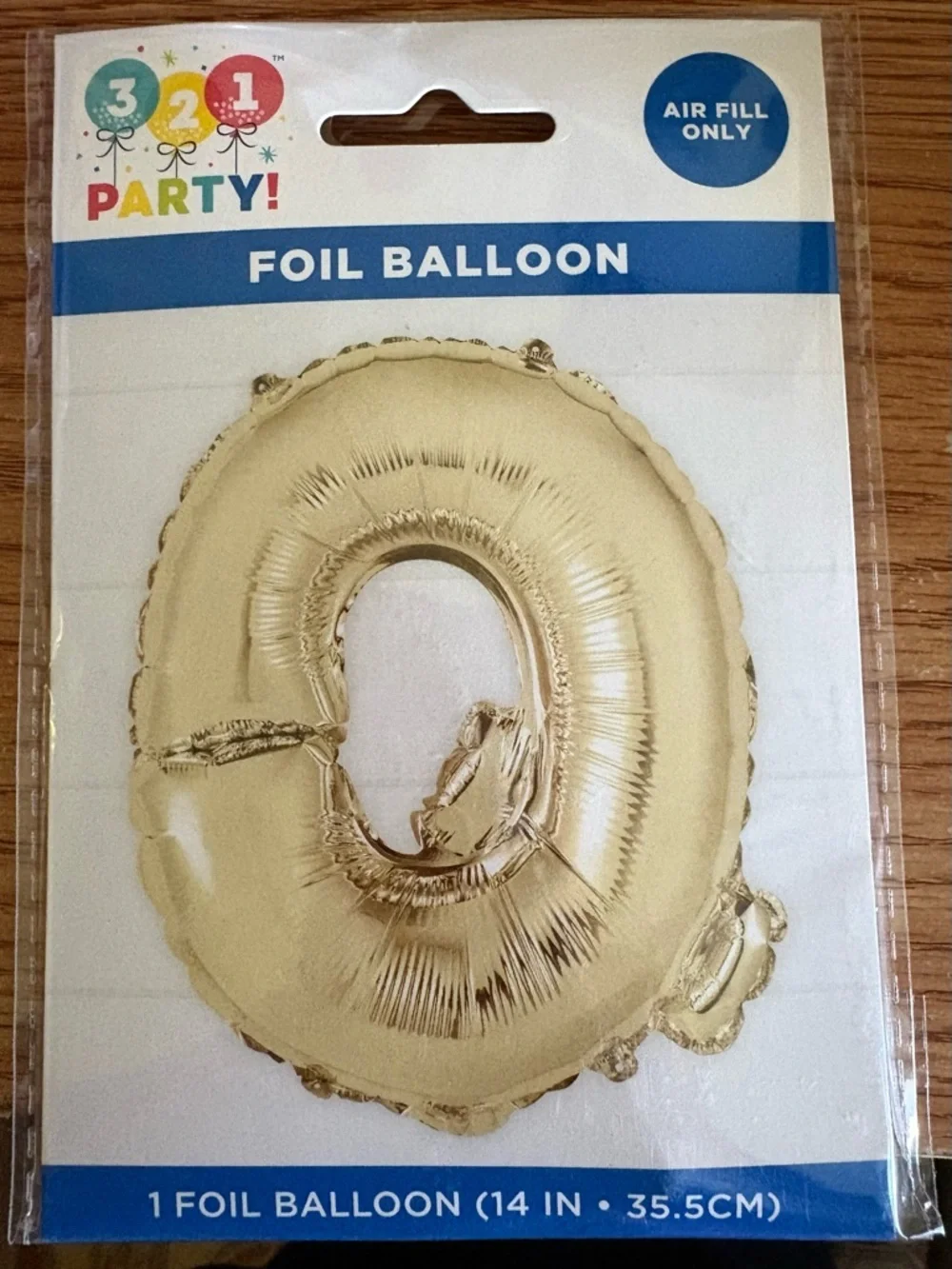 3-2-1 Party! Gold Foil Letter Q Balloon - 14in